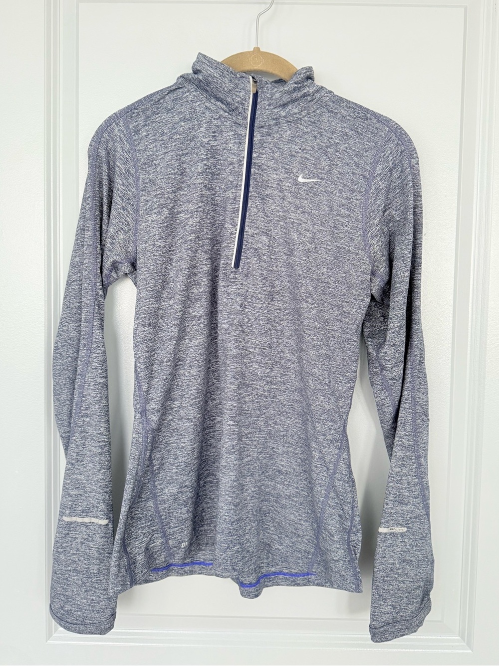 Nike Gray Marled Quarter-Zip Hoodie